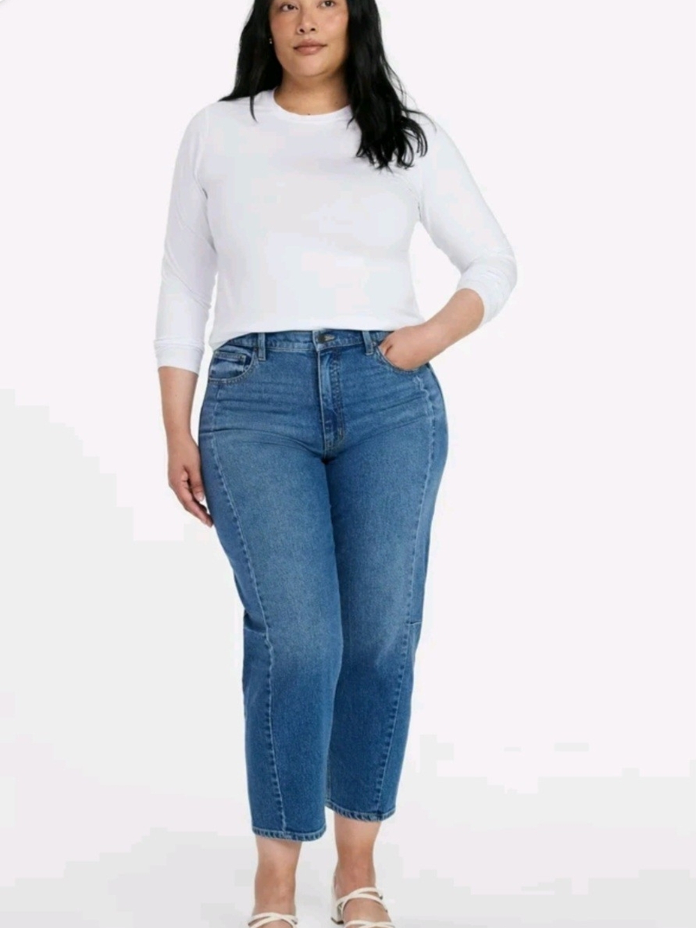 NEW Time and Tru, Women's, High Rise, Barrel Jeans, Medium Wash Size 18